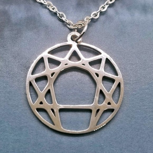 Baroque Vintage Jewelry - Enneagram Fourth Way Silver Necklace